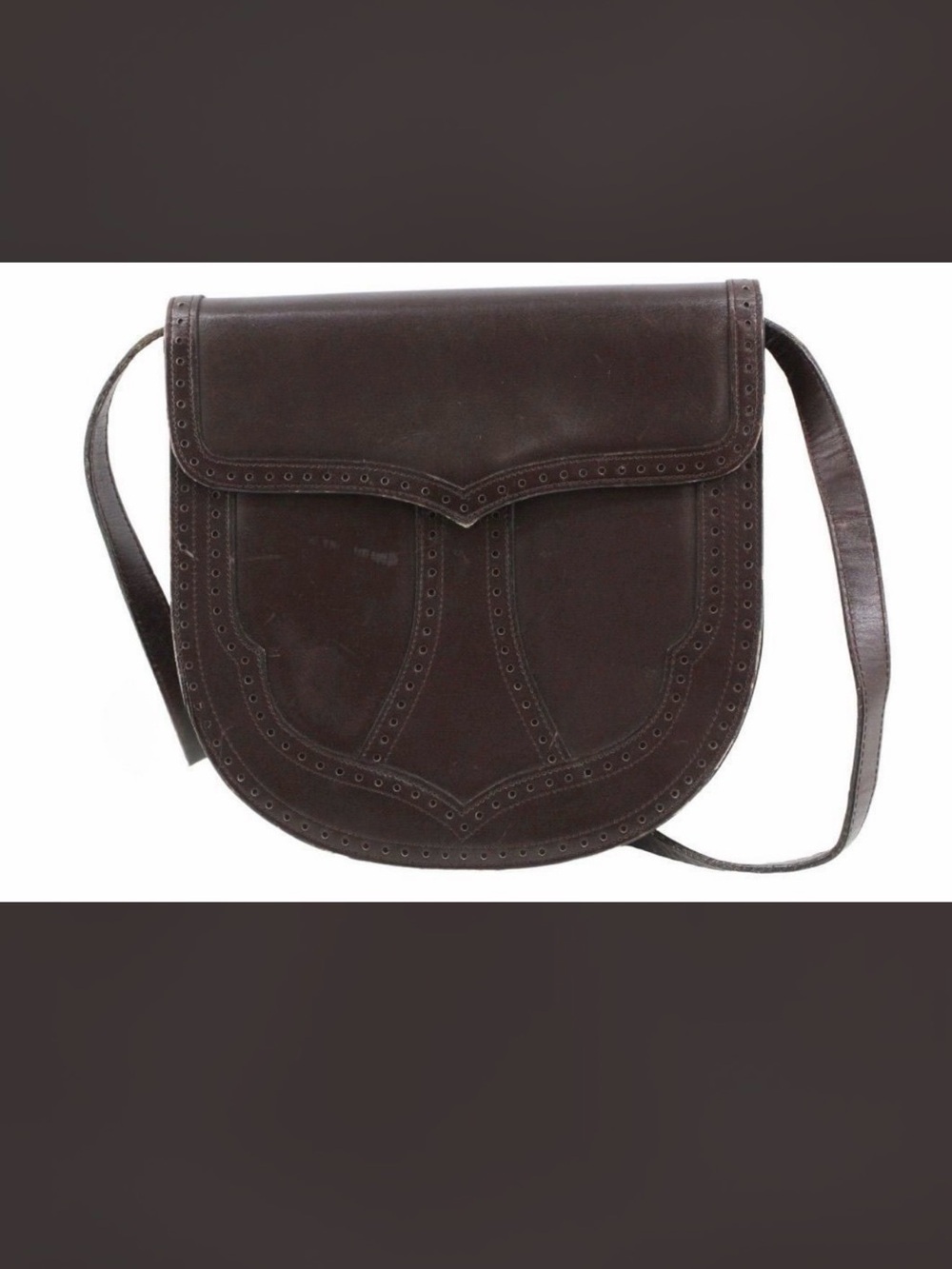 Vintage Yves Saint Laurent (YSL) Brown Leather Crossbody Bag